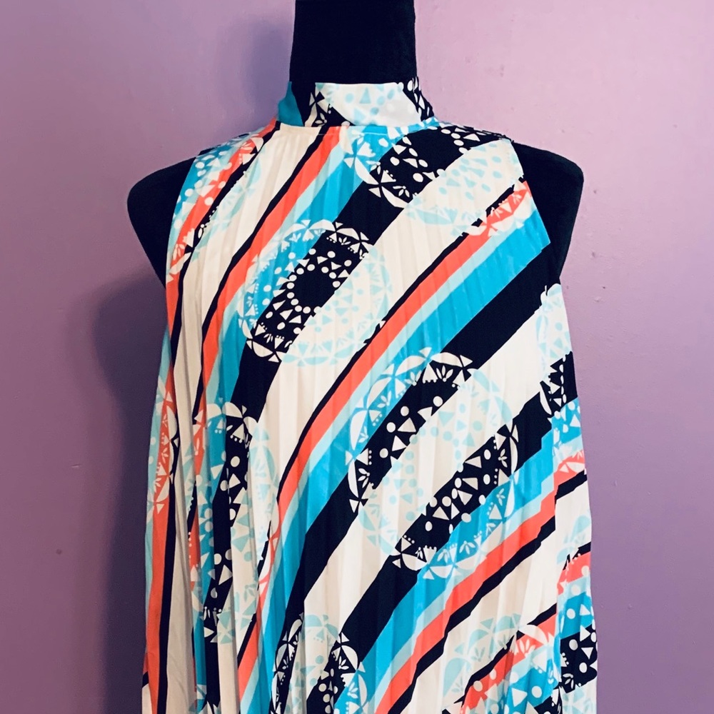 Kaari Blue High Collared Sundress